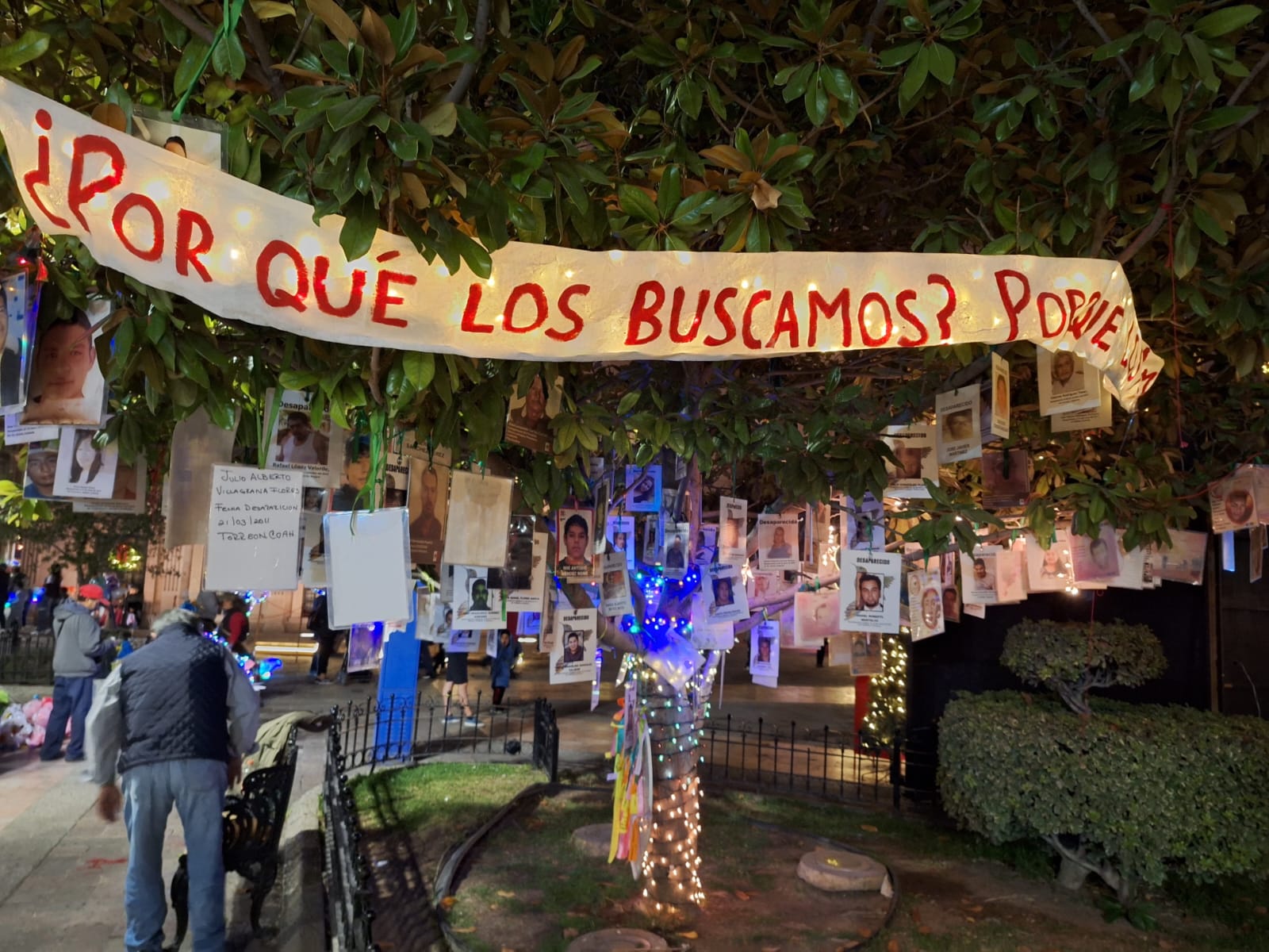 Iluminan Árbol de la Esperanza con motivo de las fiestas navideñas